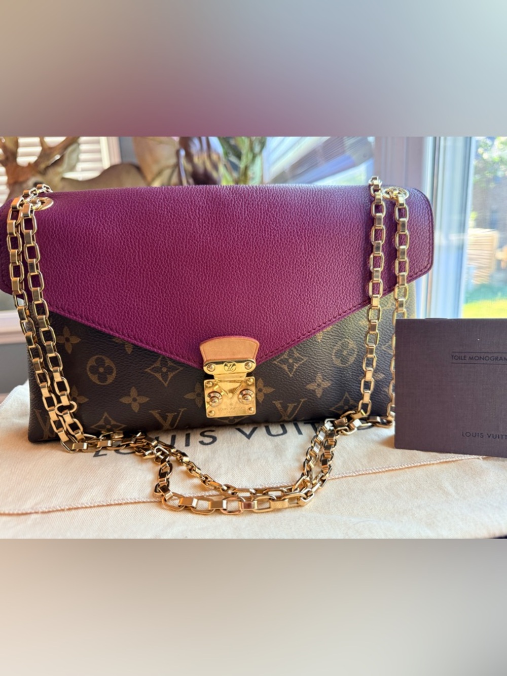 Louis Vuitton Pallas Purple and Brown Monogram Chain Crossbody Bag